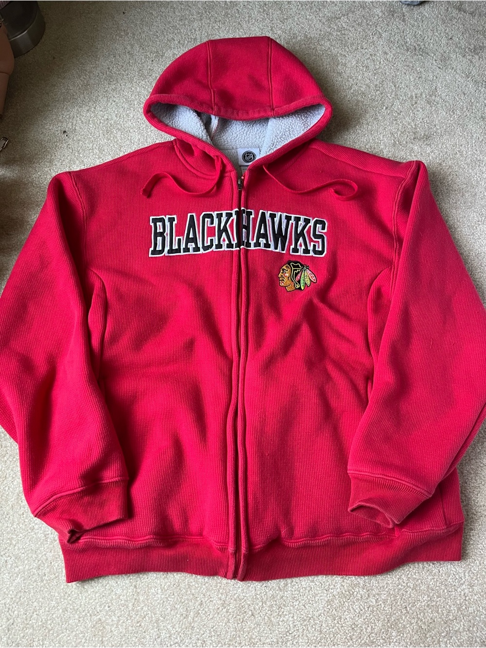 NHL Blackhawks Kids Red Full-Zip Hoodie